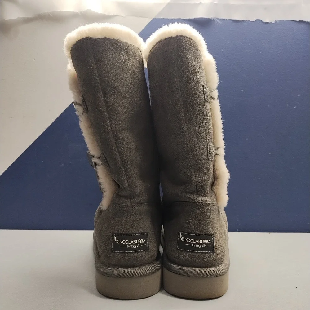 Koolaburra By UGG Kinslei Winter Boots Womens US Size 7 Gray Side Button 1096409